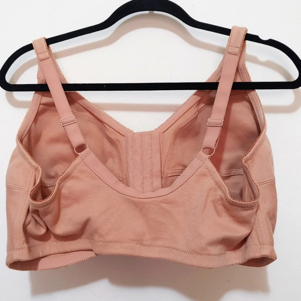 Comfort Choice 27-1111-7 100% Cotton Front Close Wire Free Bra Nude 44D B02-0161